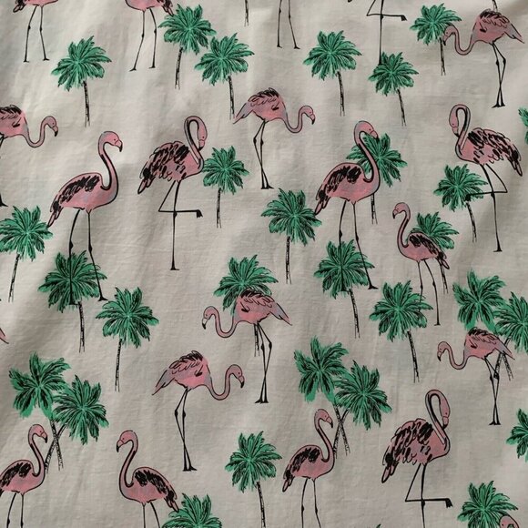 Tipsy Elves Button Up Shirt Men’s Size 2XL Flamingo Palm Trees White Tropical - Picture 6 of 9